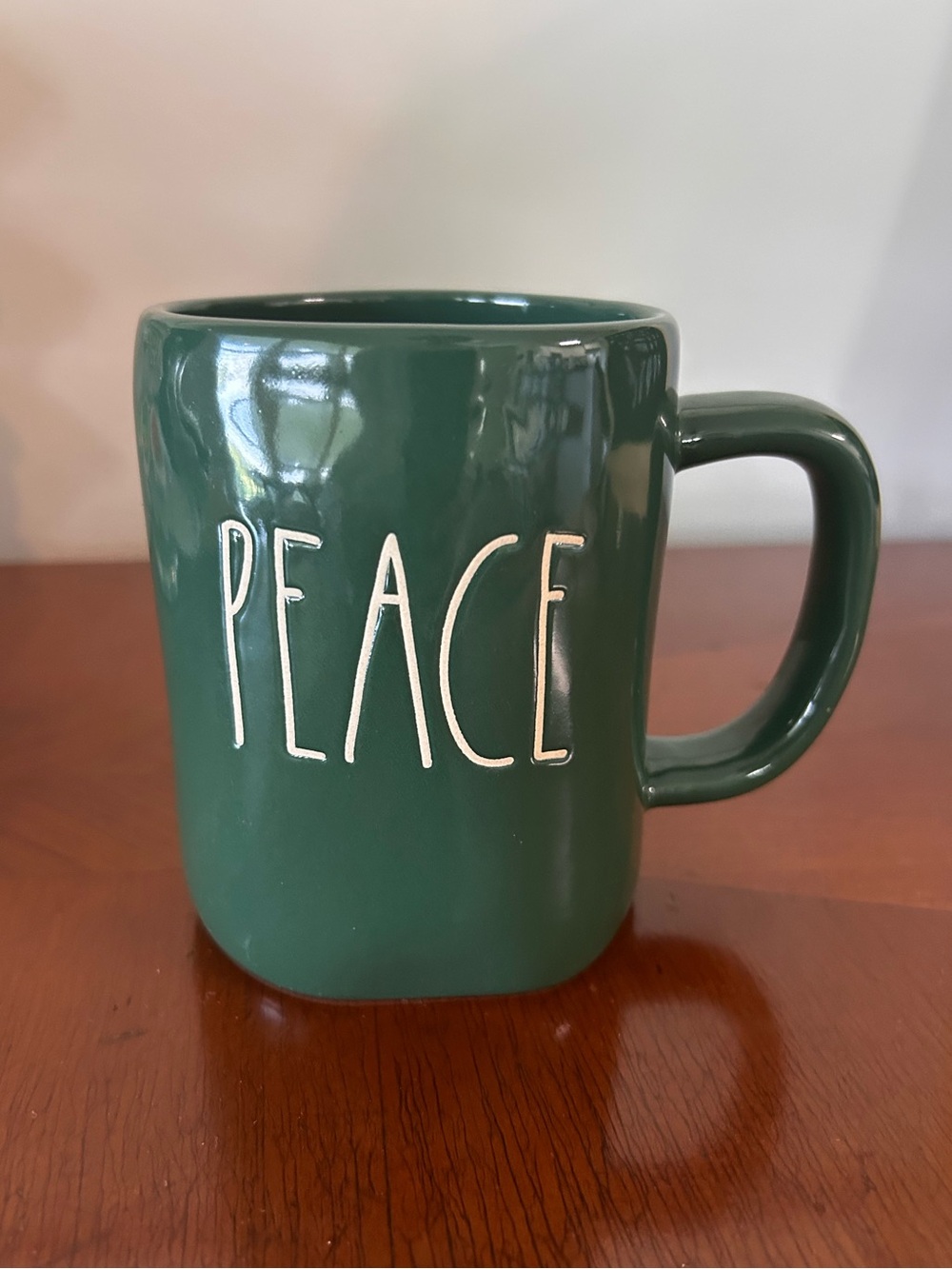 Rea Dunn PEACE Green Ceramic Mug - Classic Everyday Drinkware